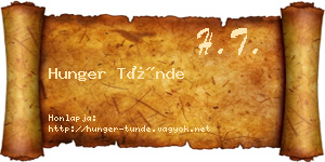 Hunger Tünde névjegykártya